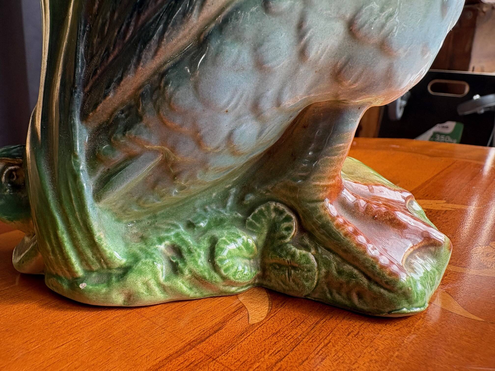 Glazed ceramic duck-shaped pitcher – St-Clément, France (1950s-60s)