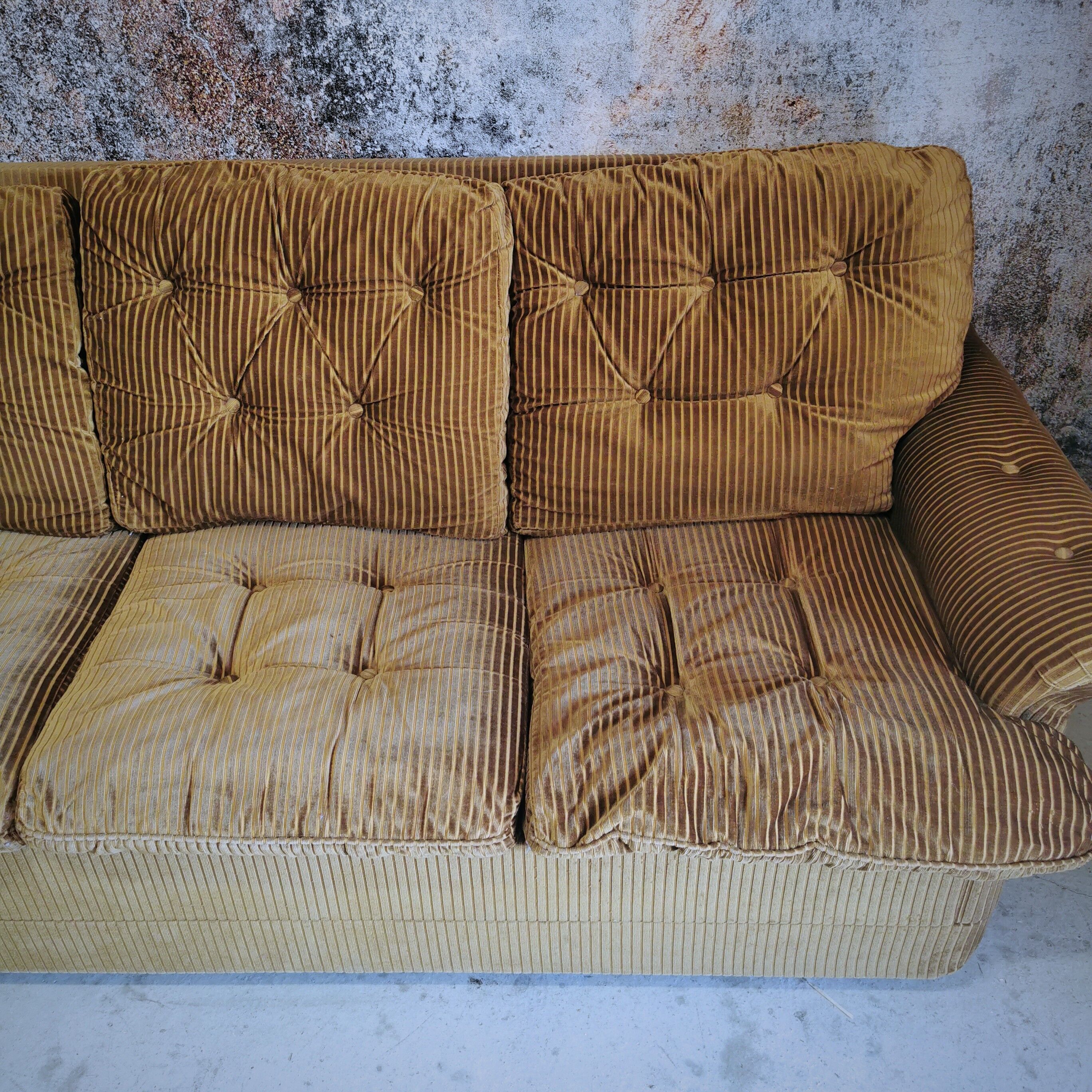 Sofa bed 3 places in corduroy color bronze Roche Bobois