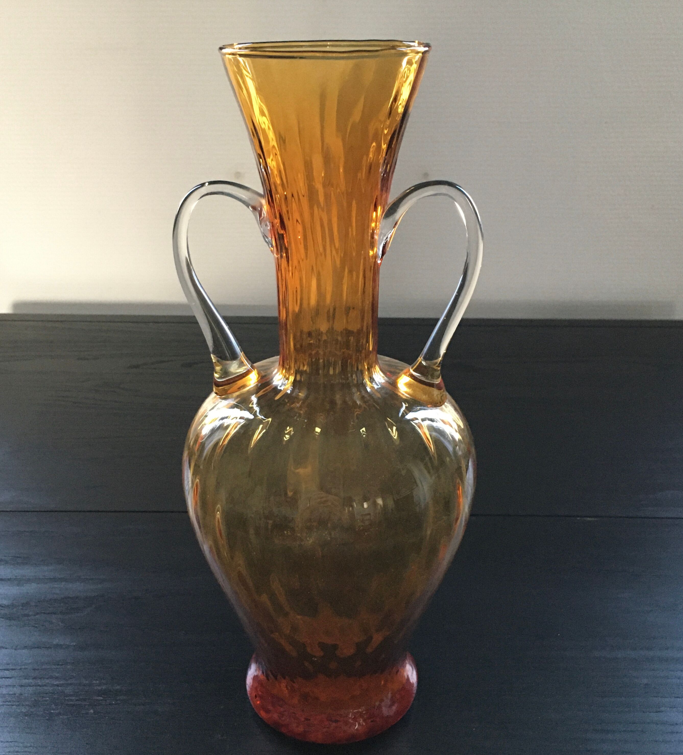 Amber amphora vase