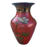 Cloisonné enamel vase with floral decoration from India