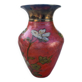 Cloisonné enamel vase with floral decoration from India