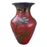 Vase en émaux cloisonnés à décor floral venant d'Inde