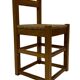 Set of four vintage chairs / stool - brutalist style minimalist oak and wicker 60s