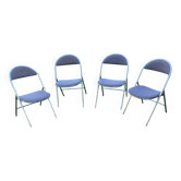 Serie de 4 serie de 4 chaises pliantes souvignet années  1970