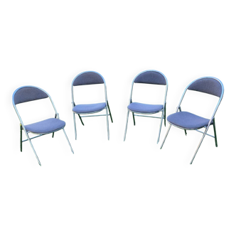 Set of 4 souvignet folding chairs from the 1970s.