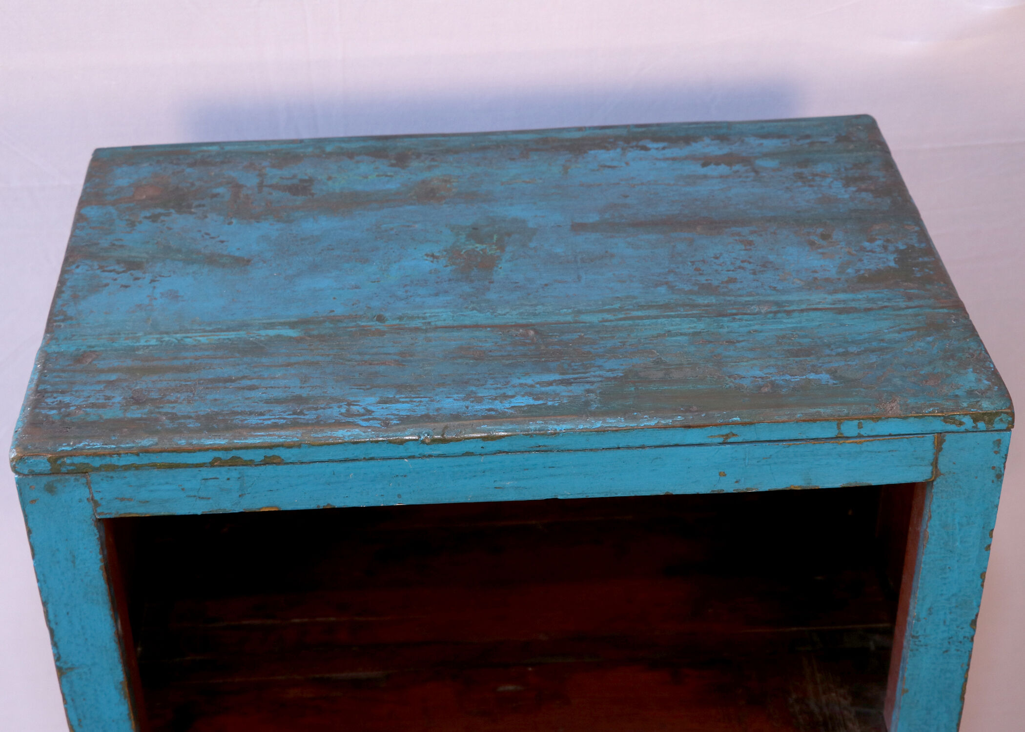Old burmese teak dresser original blue patina