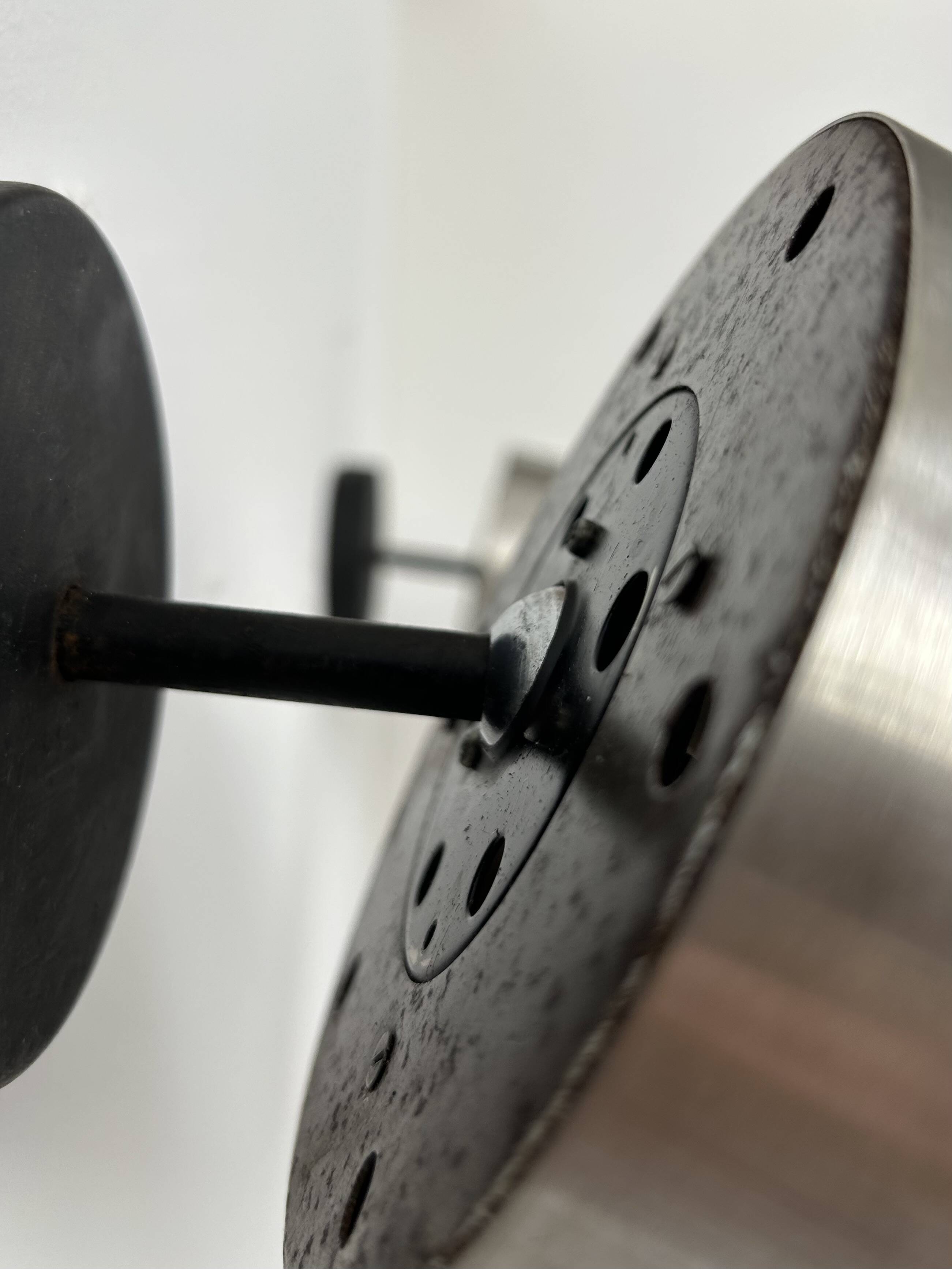 Pair of adjustable vintage wall lights, brushed metal, France, 1970.