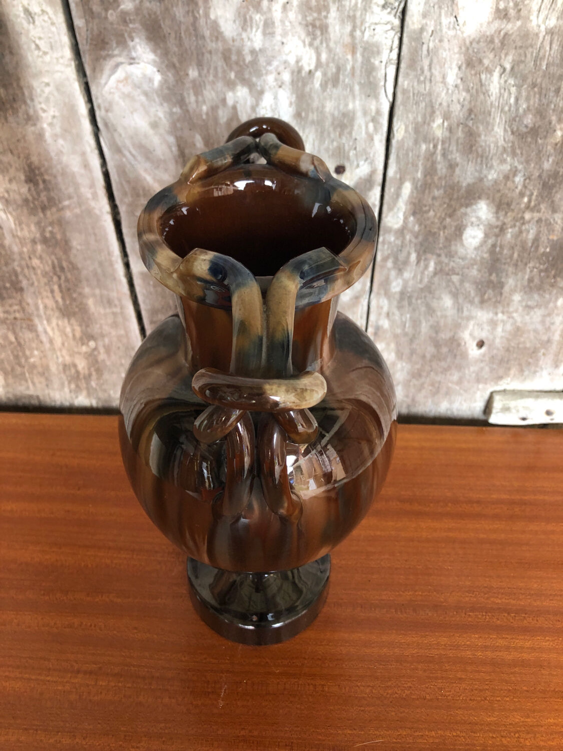 baluster vase jérôme massier de vallauris glazed terracotta