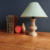 Vintage Table Lamp in Sculpted Alabaster – Base in Natural Stone