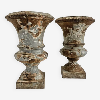 Pair of Medici vases 19th century patinated cast iron