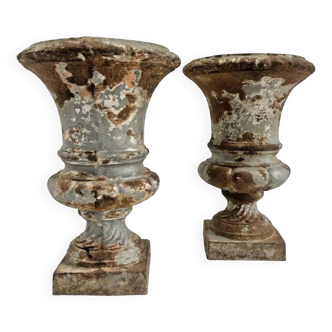 Pair of Medici vases 19th century patinated cast iron