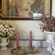 Vintage double Scandinavian candlestick in brass