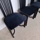 Set of four high "Slat back" chairs - Italian design 1980s