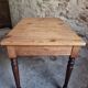 Table vintage française en pin avec rallonge latérale vers 1930, table de cuisine ou bureau