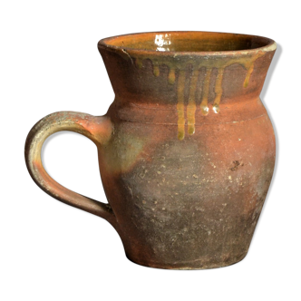 Enamelled terracotta pitcher