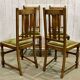 Suite de 4 chaises anglaises en chêne des années 30