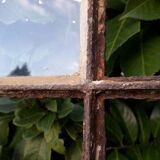 Industrial arched metal window L128xH114 19th century glass roof 2 leaves