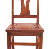 Set of 4 chairs in solid mahogany, vintage Art Nouveau, 1900