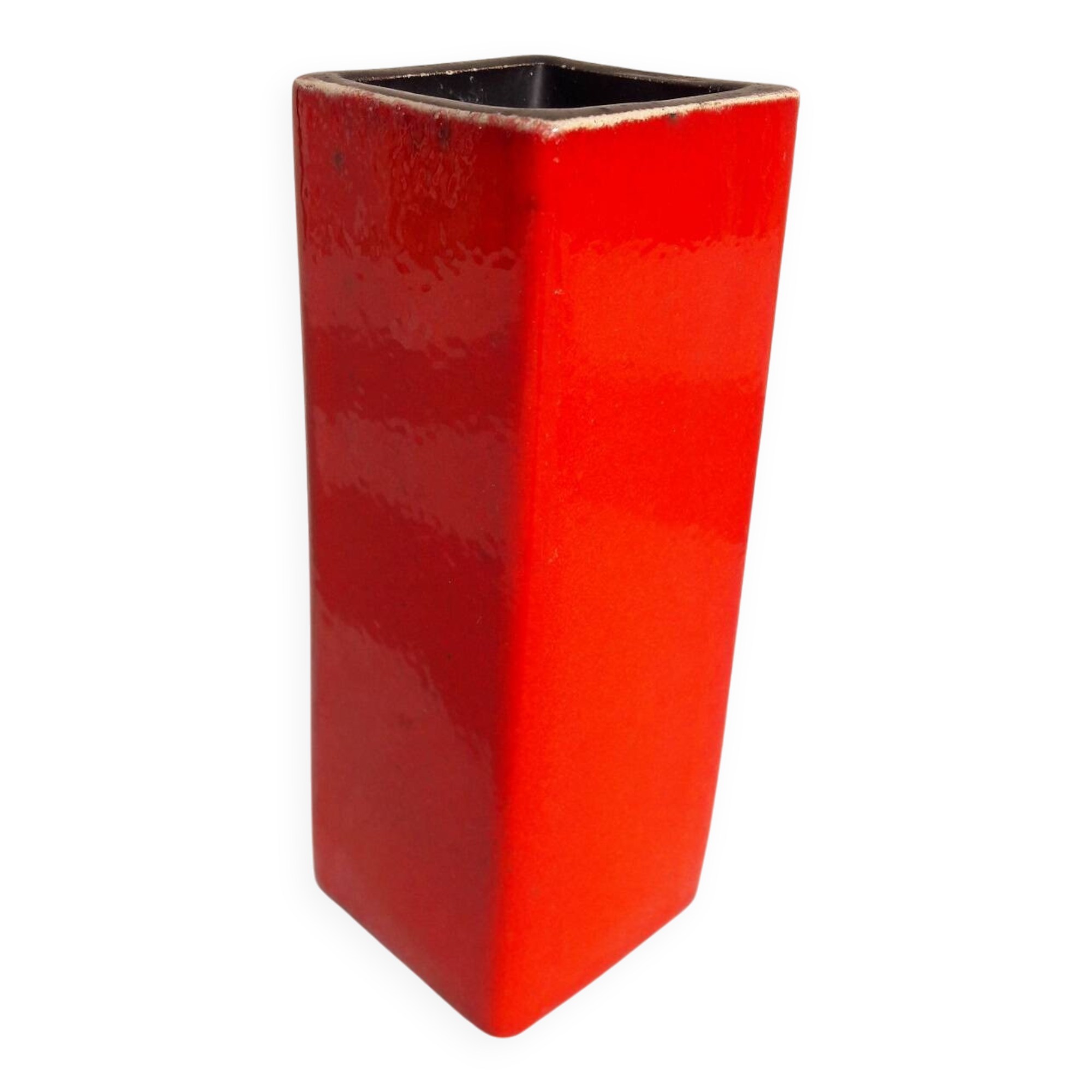 Red ceramic vase