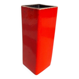 Red ceramic vase