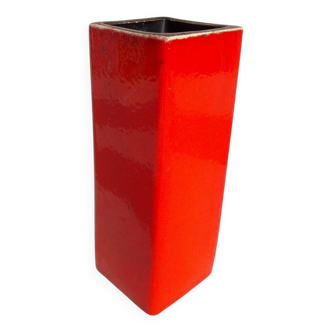 Red ceramic vase