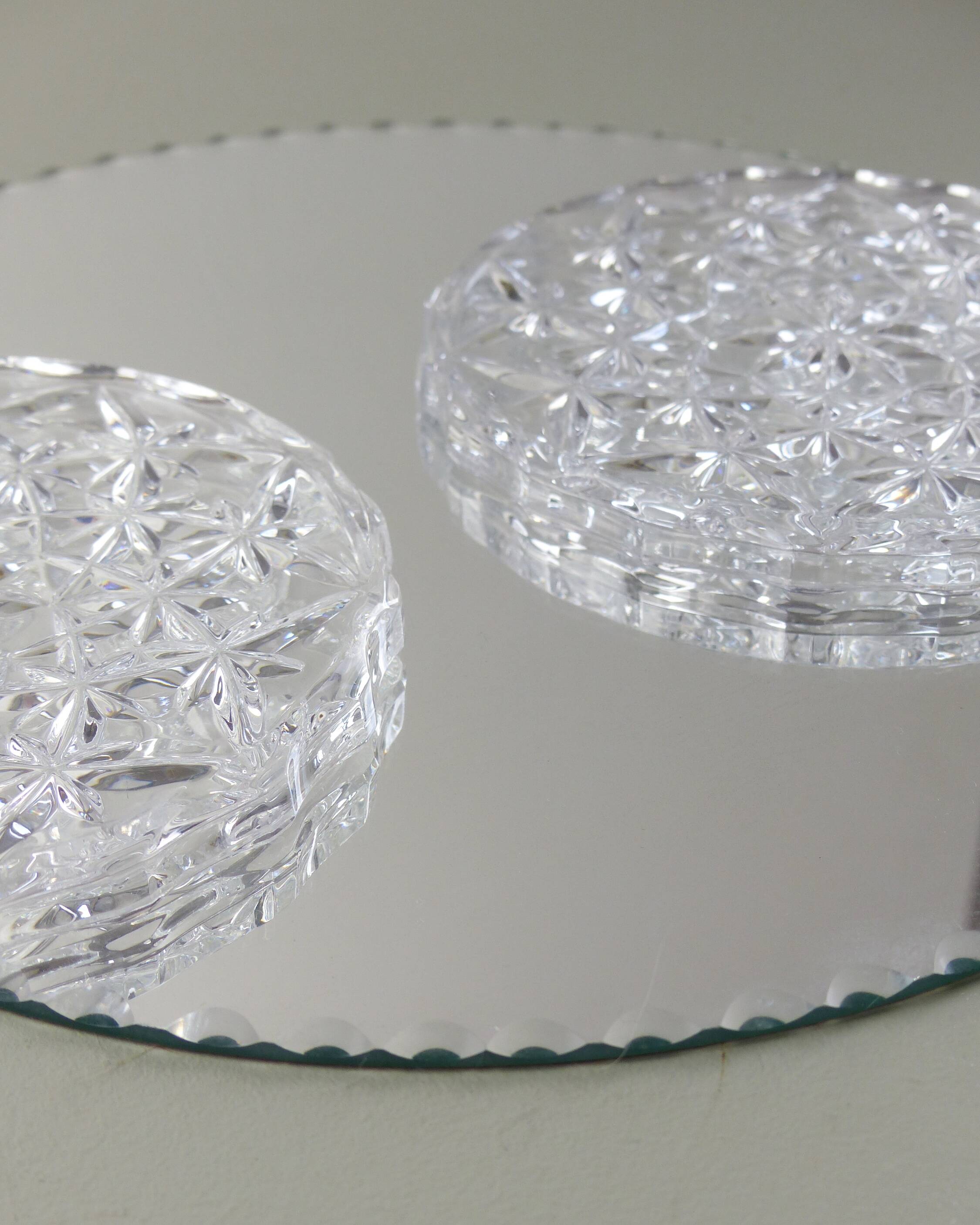 Set of 2 Arques crystal bottle coasters