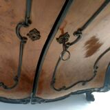 Armoire en hêtre noirci et racine de noyer avec plateau en verre, Brianza, Italie