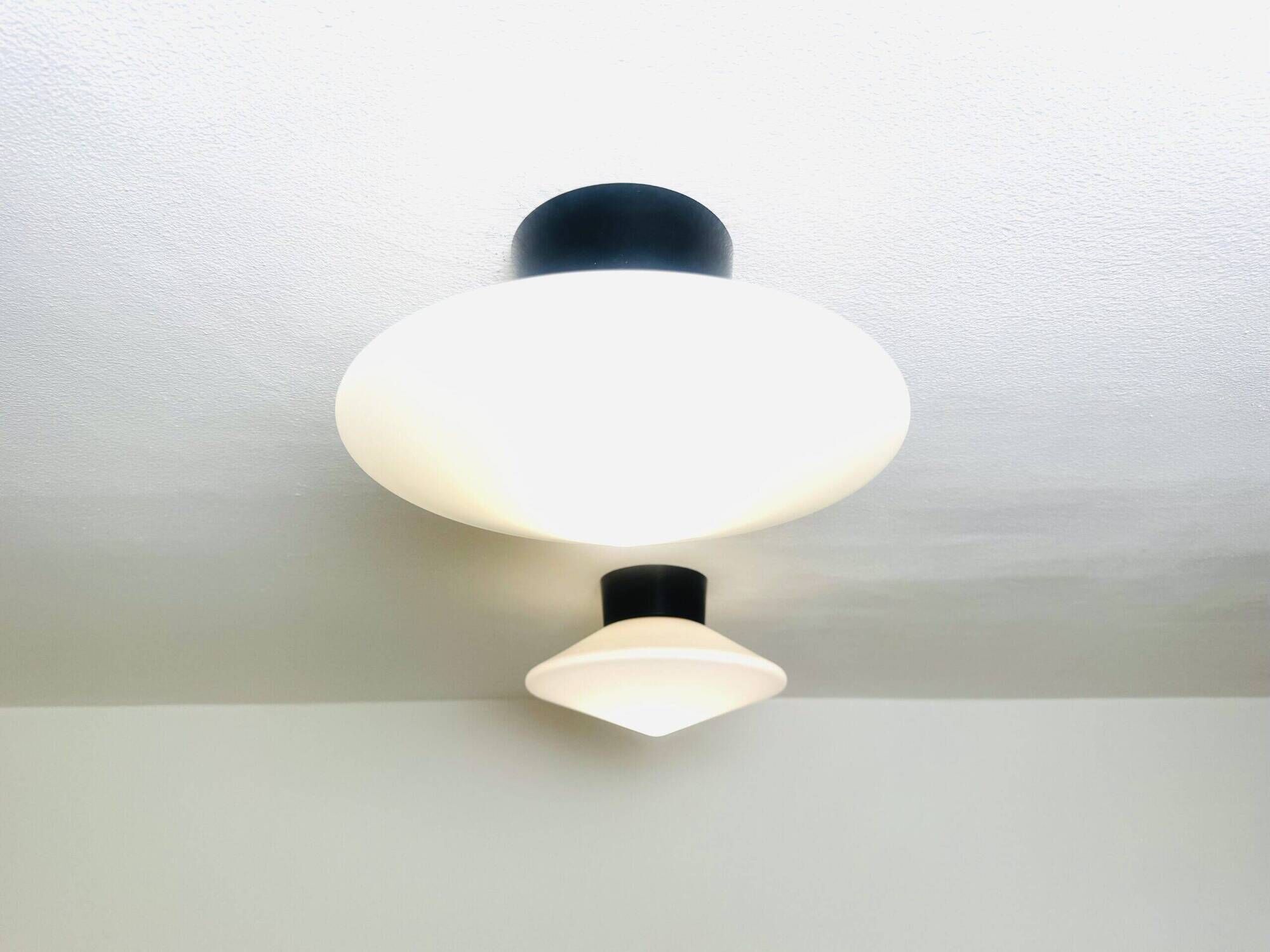 P-1410 Discus Milky Glass Ceiling Or Wall Lamps By Raak Amsterdam, The Netherlands 1960S