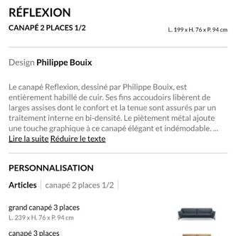 Canapé cuir Roche Bobois