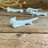 4 porcelain animal knife holders