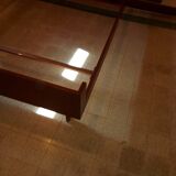 Scandinavian bed in rosewood with built-in bedside