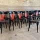 Set of 27 black and red bistro chairs – All wood