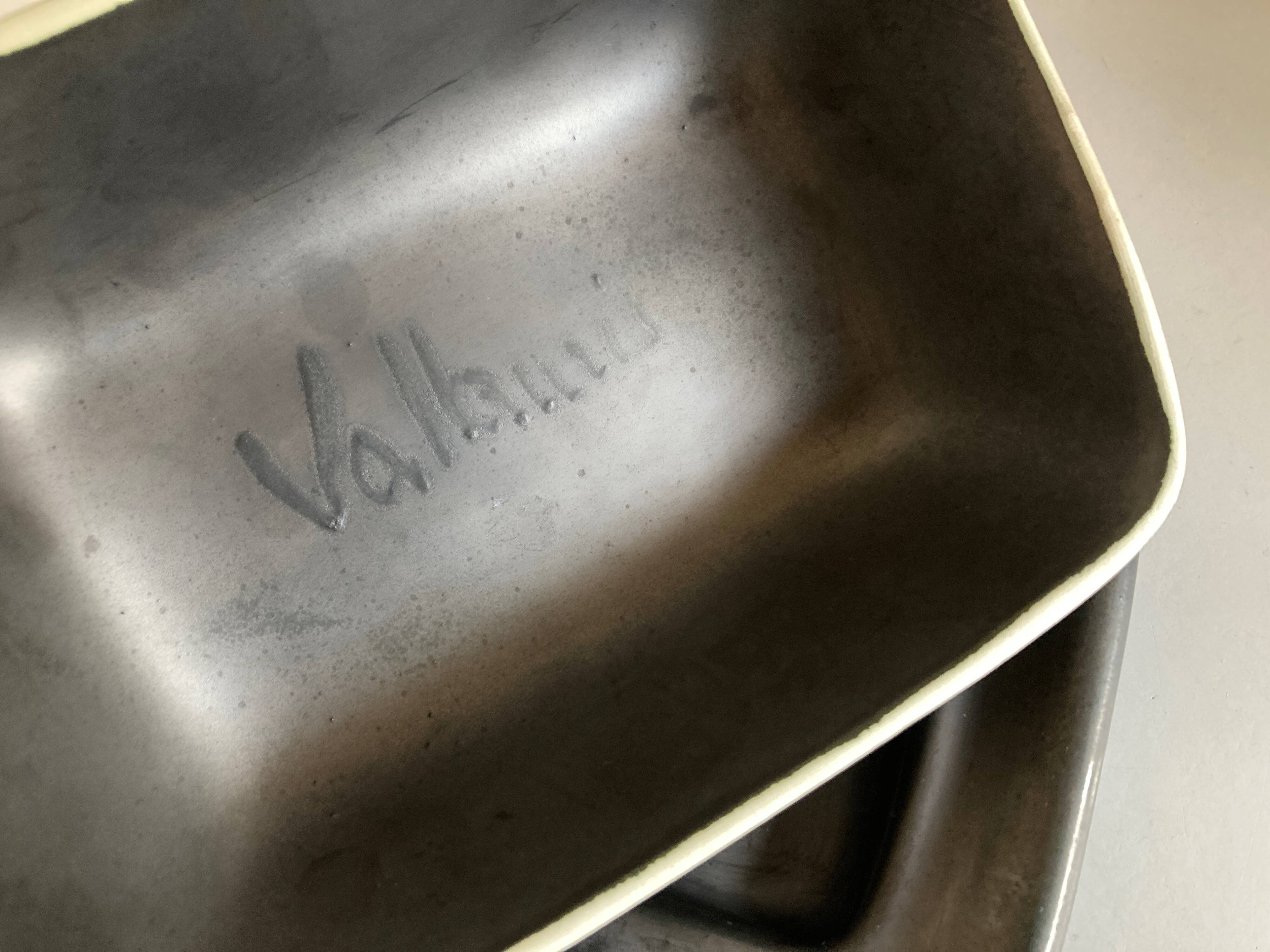 1960 Vallauris enameled earthenware butter dish