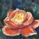 Original Swedish Oil on Canvas – “Yellow Rose” by B. Högsk – Signed – Vintage & Framed – 33 × 33 cm (13" × 13")