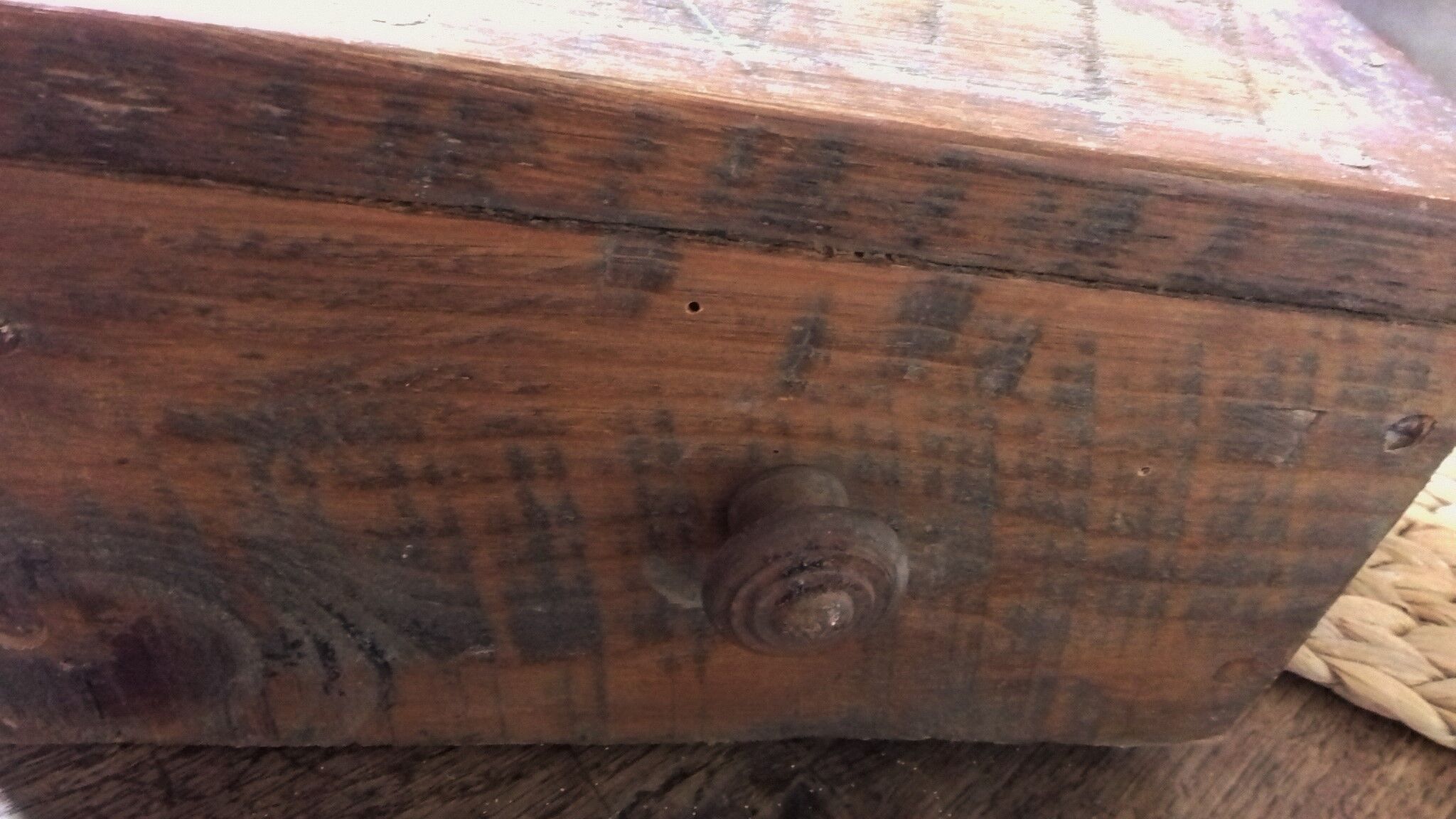 Bulk wood drawer metal button box storage