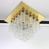 Crystal Glass and Brass Chandelier by Limburg, Germany, 1960s