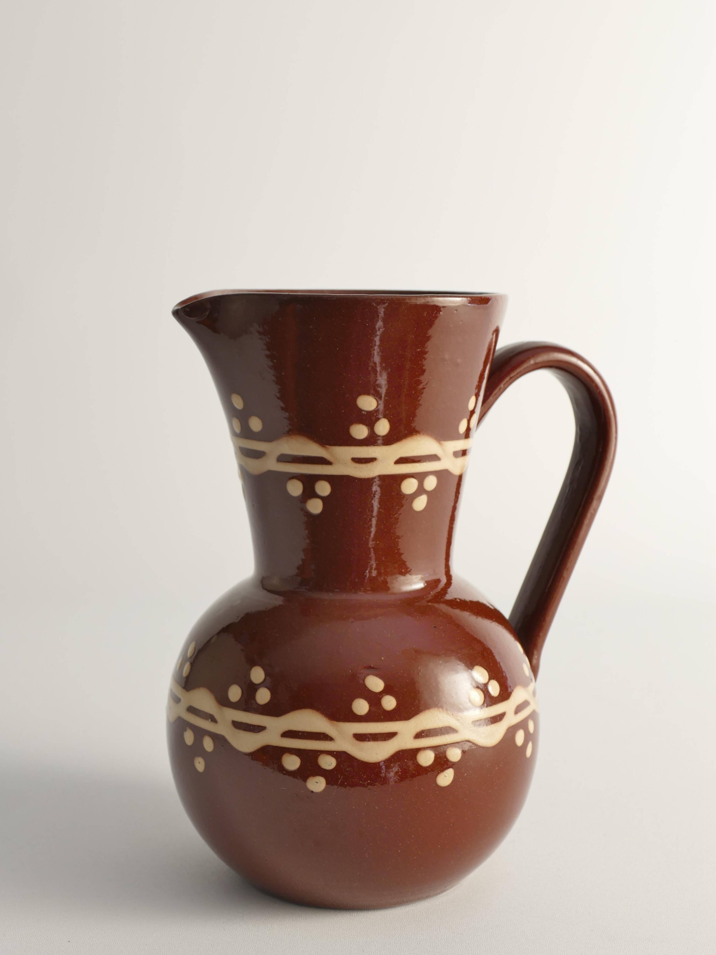 Brown Ceramic Pitcher or Vase by Andersson & Johansson, Höganäs, Sweden, 1920s