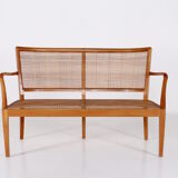 Banquette en cannage Rudolf Frank pour Erwin Behr style Finlandais classique
