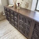 Brutalist sideboard attributed to De Coene, 1970s