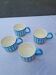 Set of 4 large ceramic mugs with a bird pattern - retro style