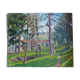 Oil on canvas, houses in the park