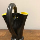 black and yellow vallauris pitcher