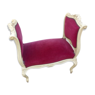 Banquette style Louis XV modèle rocaille 19ème