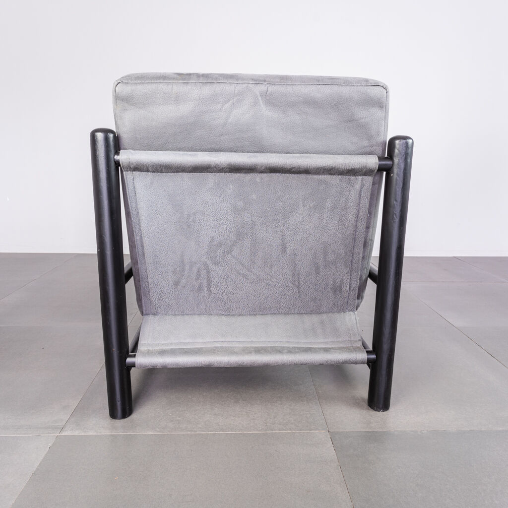 Pair armchairs black velvet 70