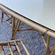Table et 4 chaises en rotin, 1960-1970