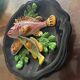 trompe l'oeil plate - Vallauris Majolica - Fish/Seafood -
