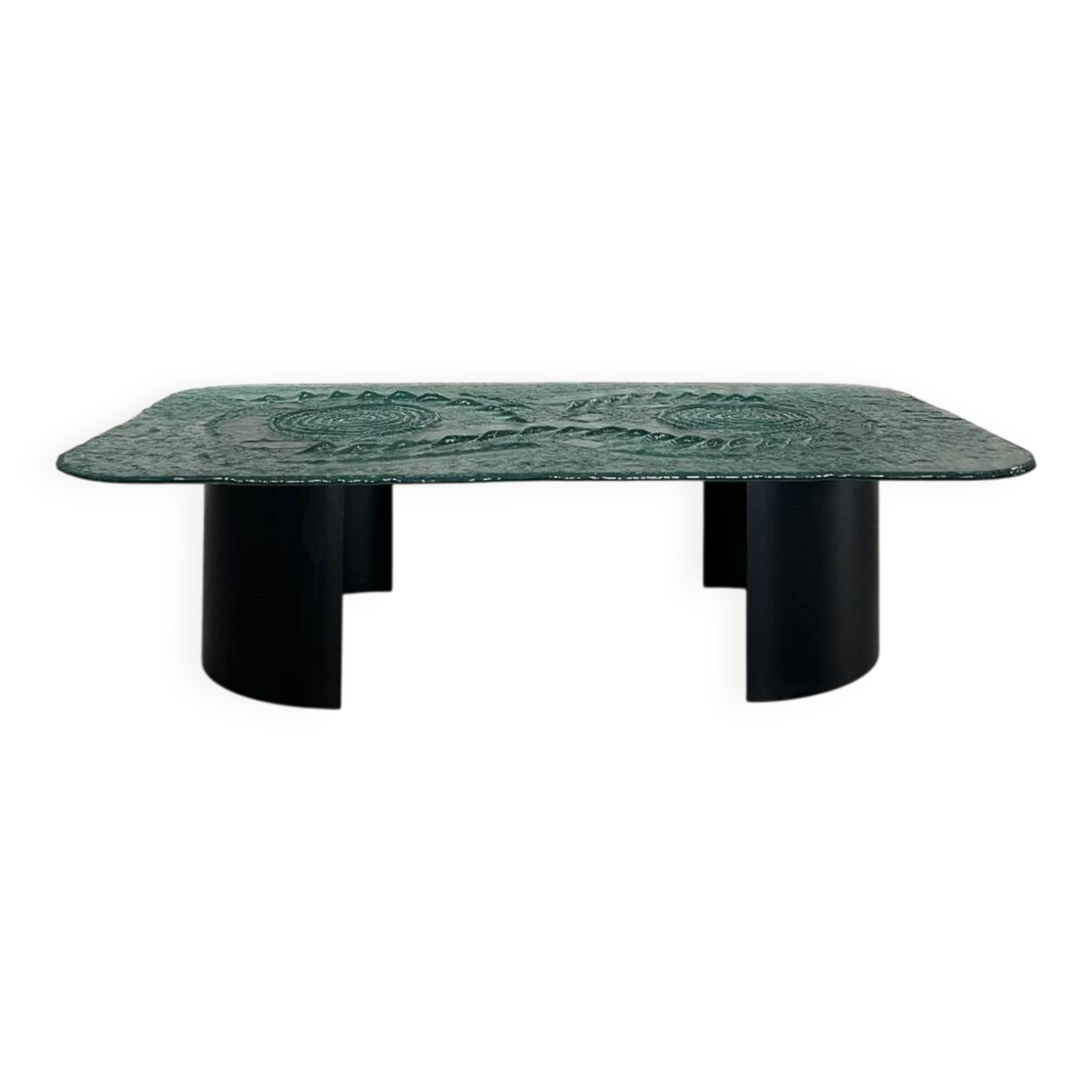 Glass & steel coffee table by Heinz Lilienthal