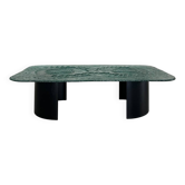 Table basse en verre et acier par Heinz Lilienthal