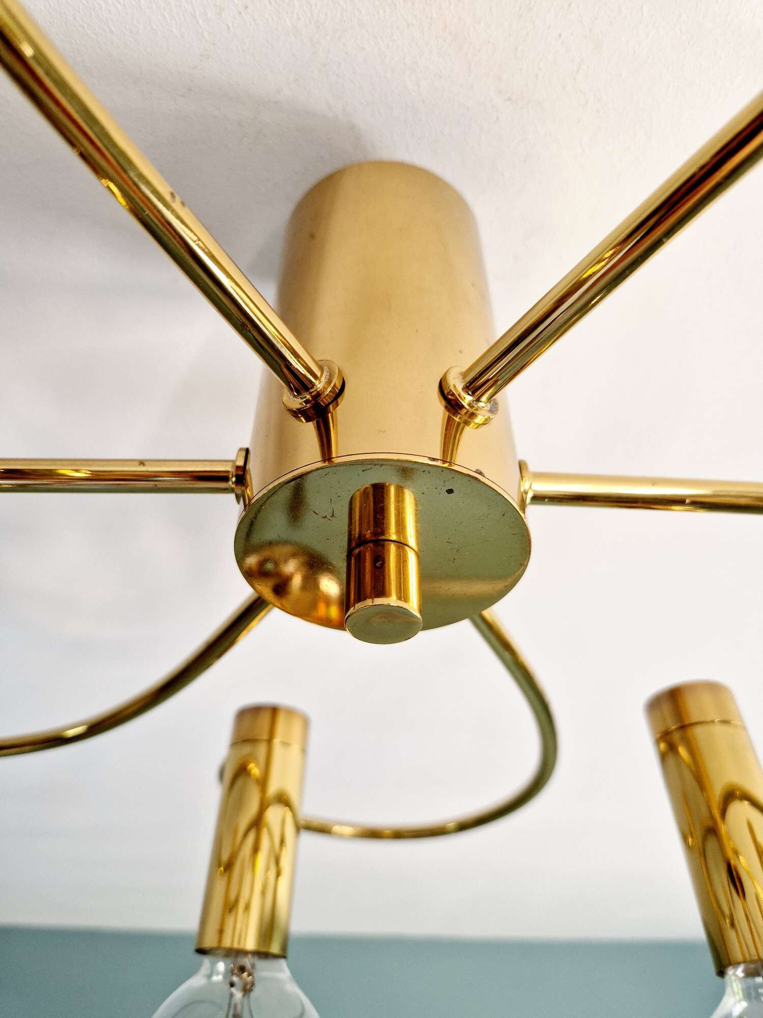 Design ceiling light in brass, Cosack Leuchten, 1970
