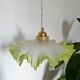 Vintage green and white serrated pendant light